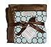 SwaddleDesigns Stroller Blanket, Brown Mod Circles, Pastel Blue