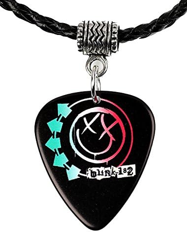 Blink 182 Black Logo Guitar Pick Plectrum Necklace