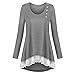 Produktbild Btruely Blusen Damen Langarm Rundhals Oberteile Spitze Hemd Elegant Tops Casual Blusenshirt Vintage T-Shirt Loose Fit Pullover
