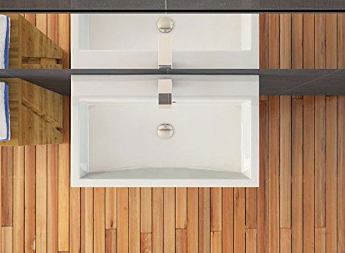 Design Waschbecken zur Wandmontage oder als Aufsatzwaschbecken | 70x42x10cm | Material: hochwertiges Mineralguss | Made in EU | hochwertig verarbeitet - 4