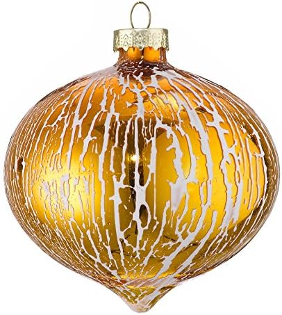DZD - OIL GLAZE GOLD GLASS ONION, 80mm wide - per 4