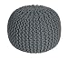 Produktbild Homescapes Sitzhocker rund see grau 40 x 35 cm, Sitzkissen Strick Pouf Bodenkissen, grob gestrickter Bezug aus 100% Baumwolle, Füllung aus 100% Polystyrol