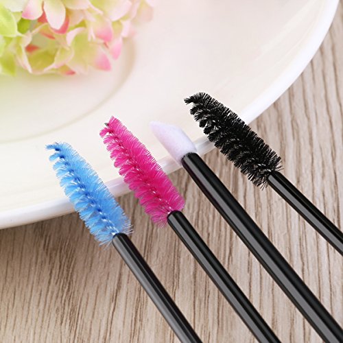 PIXNOR 150 Wimpern Bürsten und 50 Lippenstift Gloss Zauberstäbe, Wimpern Pinseln Mascara Zauberstäbe Einweg-Lippe Bürsten Einweg Make-up Tool - 8