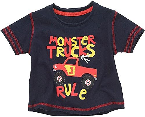 Monster Trucks Rule Boys Short Sleeved T-Shirt - Navy - 2/3 Years