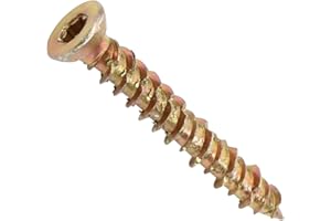 AERZETIX - C44661 - Lot de 20 Vis pour béton Ø7.5x52mm à empreint étoile T30 - montage directe sans cheville - à tête fraisée - en acier laitonné - ancrage fixation bâtiment charpente bois