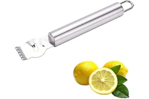 QEQSHQO 1 unidad, herramienta de pelar profesional, de acero inoxidable, lavavajillas, 2 en 1 rallador y pelador para limón y cítricos, para cócteles de Ginebra/Naranjas