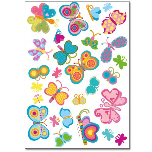 Wandkings Schmetterlinge Wandsticker Set, 60 Aufkleber, 2 DIN A4 Bögen, Gesamtfläche 60 x 20 cm - 3