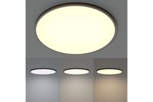 K-Bright Plafón LED de 48W Techo Regulable 3000K/4000K/6500K | Función de memoria | Moderna LED Plafón de Techo Redonda Luz para Salón Dormitorio Cocina Ø50cm Negro