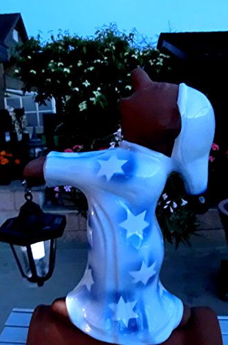 Schlafwandler XL, im Sternenhemd mit Solarlaterne, 58 cm hoch Firstfigur Dachschmuck - 5