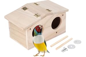 FAMKIT Nids d'oiseau en bois pour animaux domestiques Nids de maison de reproduction cage à oiseaux Accessoires pour perroquets hirondelles