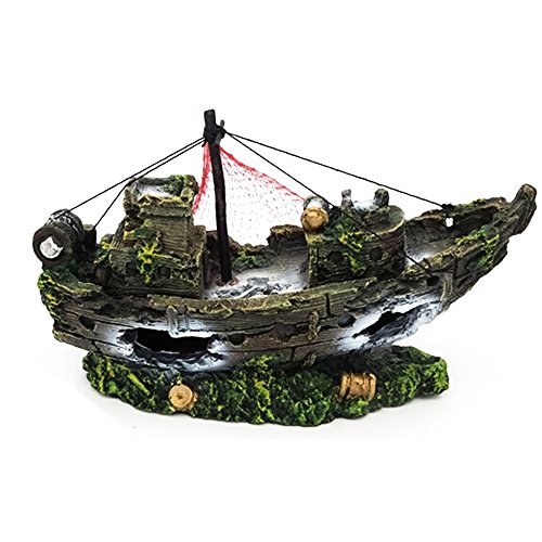 Preisvergleich Produktbild Harz Aquarium Fish Tank Landschaft Simulation Schiffswrack Boot Schiff Dekoration Schreibtisch Dekor Ornament
