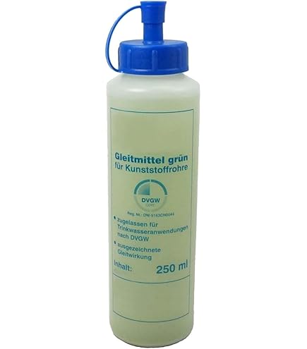 SANIT Baustellenhelfer Gleitmittel - 500ml Flasche - Kunststoff, Rohr,  Muffen & Schlauchverbindungen - Korrosion verhindern - 440g
