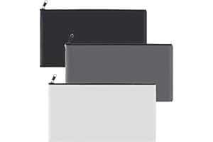 ULVBABI EJourney Bank Deposit Money Bag Pouch, Utility Leatherette Securit Vinyl Zipper Wallet Pouches for Cash Money, Cosmetics and Tools, 11x6 inches (3 Pieces)