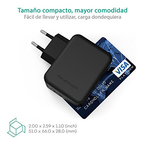 RAVPower Cargador USB Port til 24W Cargador de Red Doble Puertos USB Tecnolog a iSmart para iPhone iPad Samsung Galaxy Nexus Nokia y M s Negro reviews RAVPower Cargador USB Port til 24W Cargador de Red Doble Puertos USB Tecnolog a iSmart para iPhone iPad Samsung Galaxy Nexus Nokia y M s Negro