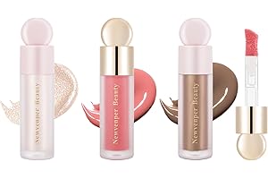 NEWVENPER Contour Liquide, Liquid Highlighter, Fard à Joues Liquide avec Pinceau pour Visage, Contour+ blush liquide + insight highlighter Longue Tenue Lisse Léger Anti-Salissure