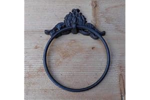 DEKO-IMPRESSION Handtuchhalter Ring Wandhandtuchhalter Guss u. Eisen massiv schwarz