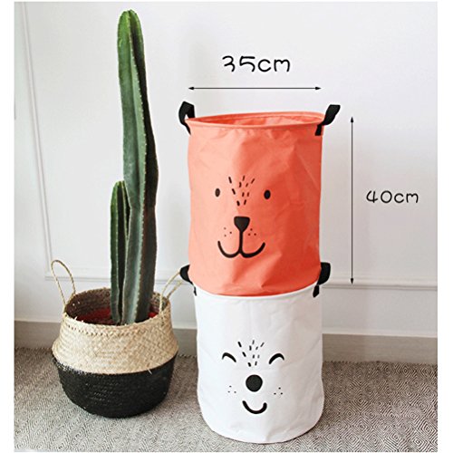 Inwagui Wäschekorb faltbar Wäschebehälter Wäschetonne Wäschebox faltbar Wäschesack Wäschesammler 35*40cm-Weiß - 2