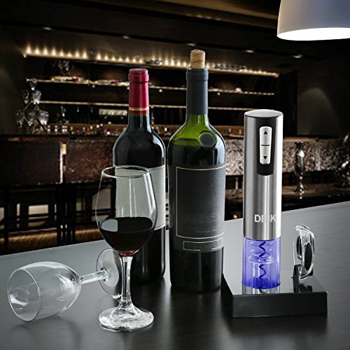 Deik Korkenzieher, Elektrischer Korkenzieher, Elektrische Flaschenöffner Korkenzieher, Elektrischer Flaschenöffner, Kapselschneider für Weinflaschen, Aufladungsbasis mit Geliefert, Silber - 5