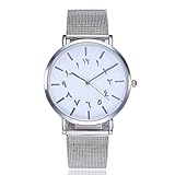 HWTOP Damen Armbanduhren Analog Display Quarz Uhren Analoge Quarzwerk Weibliche Uhr Edelstahl Armbanduhr mit Runden Zifferblatt Uhren Für Frauen Modeschmuck Geschenk