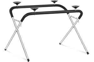 MSW Chevalet Support Pare-Brise avec À Ventouses Pare Brise Tréteau De Carrosserie en X Porte Pare-Brise MSW-BSPS-3S (Pliable, Réglable, Galvanisé, 300 kg)