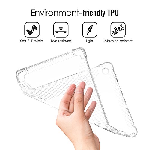 MoKo Hülle für All-New Amazon Fire HD 8 Tablet (7th Generation – 2017 Modell) – Ultra Slim Flexible TPU Kristall Klar Rückseite Schutzhülle Crystal Clear Case Durchsichtig Cover für das neue Fire HD 8, Transparent - 5