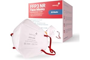 Datesand Group FFP3 NR Protective Respiratory Filtering Face Masks for Protection against Airborne Particles Non-Volatile Liquid Particles and Bio-Aerosols (1) Box of 20, White (DS FFP3 NR 2001)