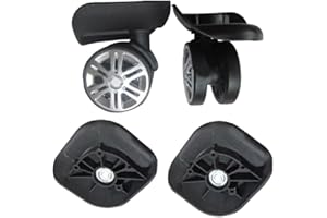 BASSKBEAUTY 2Pairs Bagages Roues Valise Remplacement Rouleau Matériel Réparation Silencieux 360° Spinner Roulettes 60x12mm Heavy Duty Trolley Roulettes