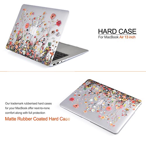 iDOO MacBook Schutzh  lle   Hard Case Cover Laptop H  lle  F  r MacBook Air 13 Zoll  A1369 A1466  - matt  Blumen