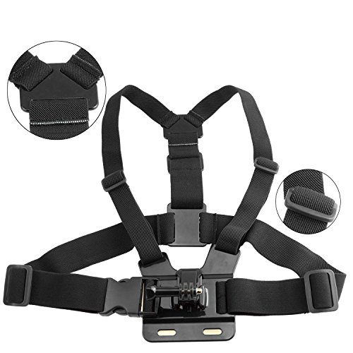 Brustgurt Halterung fur GoPro von CamKix / Einstellbarer Brustgurt, Kompatibel mit GoPro Hero5, Hero4, Hero3 +, Hero3, Hero2, und Hero Kamera – Ebenfalls im Lieferumfang enthalten 1x J-Haken, 1x Stativschraube, 1x CamKix Kordelzugtasche (Schwartz) … - 5