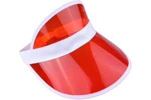 WickedFun® Unisex Retro 80s Neon Sun Visor Hat Headband Cap for Golf Tennis Stag Poker Party