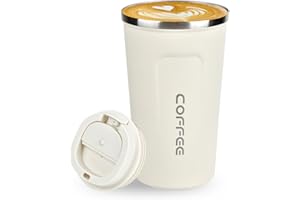 Lychico Coffee Travel Mug, 500ml Insulated Coffee Cup with Leakproof Lid, Reusable Stainless Steel Double Wall Vacuum Thermaol Mug/to Go Cups for Hot Cold Drinks