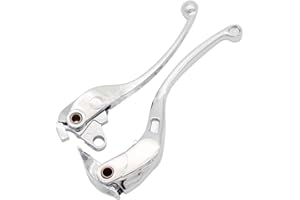 JaneShop Moto Alliage D'aluminium De Frein Levier D'embrayage De Frein Fit Pour Kawasaki ZX6R-636 ZX6R ZX6RR ZX9R ZX10R ZX12R (Chrome)