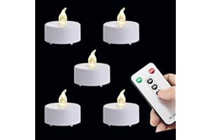 NANCIA LED Tea Light Candles with Remote Control,5Pack Flickering Flameless Candle,Long Lasting 400+Hours,Battery Operated,with Timer for Home Decoration Seasonal &Festival Celebration WarmWhite