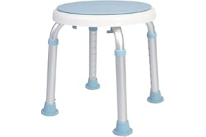 Cecaylie, sgabello da doccia girevole a 360° - Altezza regolabile 36-51 cm - Aiuta per anziani e donne incinte - Duschhocker Blu Tipo 1