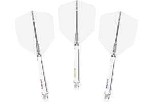 CUESOUL Rost 77 Flèche et vol de fléchettes intégrés, Forme de Grande Aile, Lot de 3 (série de Couleurs Transparentes)