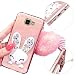 Produktbild Galaxy A5 2016 Hülle, MOMDAD Handgefertigt Diamant Bling Cartoon Fluffy Ball Handytasche für Samsung Galaxy A5 2016 A510 Schutzhülle Kristall Handmade Rhinestone Transparent TPU Silikon Handyhülle Dünnen Rabbit Kaninchen Pom Pom Case Cover Protektiv Kratzfeste Handy Tasche Schale Bumper - Pink Rosa