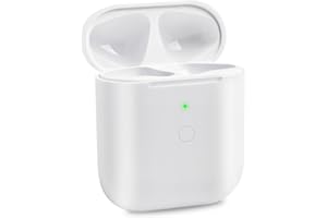 Chillyfar Charging Case Compatible with Air Pods 1 2 Gen Replacement for Air Pod 1st 2 Generation Charger Cases with Bluetooth Sync Pairing Button, Support Wired & Wireless, White