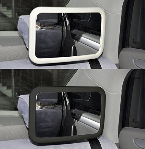 ViVo© Black Large Adjustable Wide View Rear/Baby/Child Seat Car Safety Mirror Headrest Mount