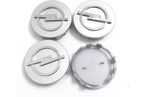 SANQIUTOU 4 Stück Nabendeckel Radnabenkappen für Opel 60MM,Felgendeckel Autonaben Kratzfest und Wasserdicht Radnaben Auto Zubehör,Silver