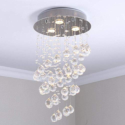 Maxmer Lampatario di Cristallo Moderno Lampada a Sospensione Raffinata Illuminazione a Soffitto Plafoniera Decorativa per Soggiorno Sala Corridoio Camera da Letto
