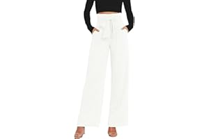 DayaEmmoTQ Pantalon Habillé pour Femme avec Ceinture - Pantalon de Costume Taille Haute à Jambe Large pour Femme de Bureau, Pantalon Palazzo Élégant pour Affaires et Loisirs