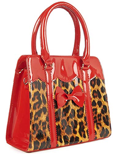 Banned Retro, Borsa a mano donna, Rosso (Red-leopard), Taglia unica