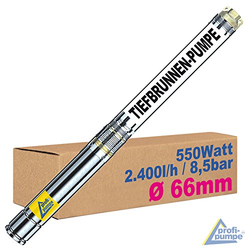 TIEFBRUNNENPUMPE BRUNNENPUMPE TAUCHPUMPE 2,5 ZOLL - Brunnen-Star-550 Watt - Die SCHLANKE TAUCH-DRUCK-PUMPE mit hoher Leistung! (550 Watt)