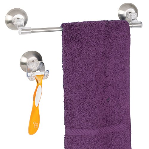 InterDesign 23050EU Forma Lock Max Waschlappenhalter Edelstahl, transparent / gebürsteter - 4