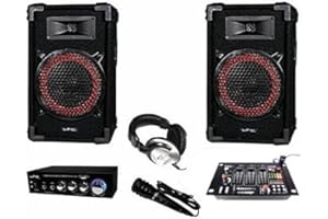 Ibiza Sound DJ pack pour 11-15 ans, système de son PA, USB, RCA, 100 watts, montage au sol
