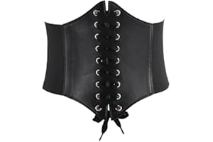 LICHUANUK Damen Schnürkorsett Elastischen Breiten Band, Gebundener Waspie Taille Gürtel Hüftgurt für Damen Passend zu Kleidern, Hemdkleidern usw,schwarz