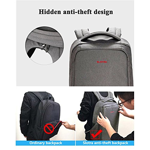 Diebstahlsicherung Laptop Rucksack 15 6 Zoll Business B  ro Rucksack mit USB-Ladeanschluss Resien Outdoor Studenten Uni Arbeit Rucksack Laptop  Dunkel