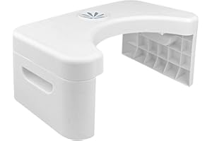 Skynzor Taboret toaletowy, składany stołek nocnik, biały