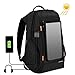Produktbild haweel Outdoor Multifunktions-Solar Panel Power atmungsaktiv casual Rucksack Laptop-Tasche Schule Schultasche für College Reisen Rucksack, mit USB Ladeanschluss & Kopfhörer Anschluss, Black with Solar Panel