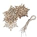 Produktbild UEETEK 10pcs Wooden Snowflake Christmas Ornaments Xmas Tree Embellishments Crafts with String Wedding Favors